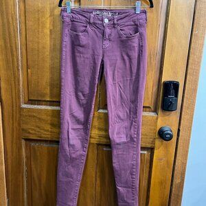 American Eagle Skinny Jeans - Maroon - Size 4 X-Long